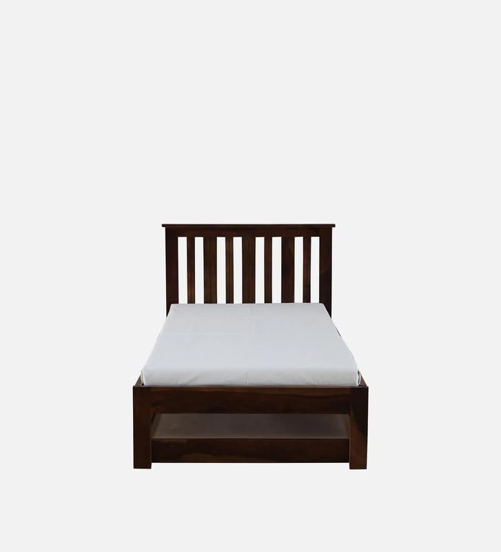 Image of Trundle Bed Single Seater Bed |Sheesham Wood, Walnut |Mattress Size: 36 x 78 Inches |Palang for Bedroom or Hotel Furniture Ideal for Home Decor | DIY-Assembly