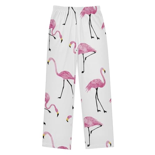 Flamingo Color Boys Pants Boys Athletic Pants Long Pant for Boywith Pockets Wide-Leg Size 6-14Y