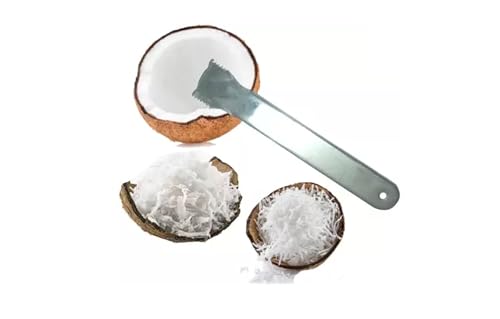 Image of Stainless Steel Coconut Opener Tool Pack of 2 | Heavy Duty Coconut Scraper & Peeler | Manual Coconut Shell Remover for Home & Commercial Kitchen Use