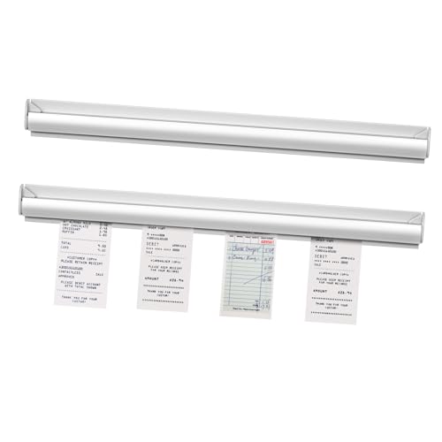 iplusmile 2 piezas Organizador de Pedidos Restaurante Barra Adhesiva Pared Aluminio Soporte Ticket Cocina Para Comandas y Recibos