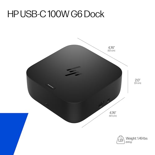 HP USB-C 100W G6 Dock + One Extra USB-C Cable Included, Future-Proof Design with Ambient LED Lighting, On-Screen Notifications, Extra USB-C Ports, HDMI 2.1, 120Hz - image 9