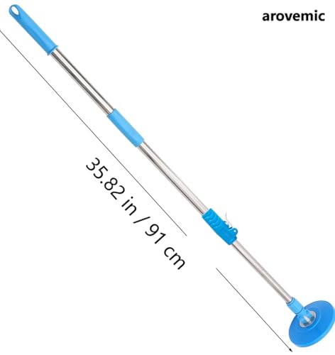 Image of Heavy Duty Stainless Steel Mop Stick with 360 Degree Swivel Head, Extendable Long Handle with 5 Years Warranty - Replacement Mop Pole for Floor Cleaning,Home & Office- Ergonomic Design (Blue)