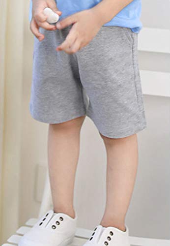 DCUTERQ Boys Girls Cotton Shorts Summer Knee Length Solid Sport Jogger Pants Drawstring Sweatpants for Kids Toddler 1-8 Years3
