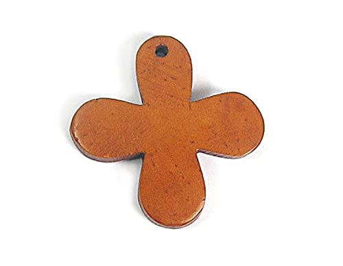 Pendentif en bois trèfle marron pour créer vos bijoux de style bohème chic au quotidien