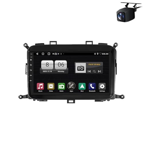 Radio estéreo ZGYBDH Android 15 para Coche, Pantalla de 9 Pulgadas, Reproductor de Audio Doble DIN inalámbrico Carplay para Kia Carens RP 3 III 2013-2019 con Bluetooth, GPS, WiFi, Am, Reproductor MUL