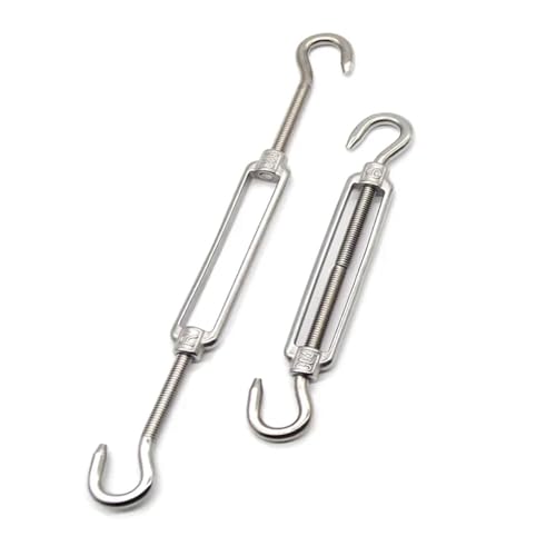Turnbuckle 10 PCS Gancho perno acero inoxidable 304 ajustable para cadenas y cables miniatura 1
