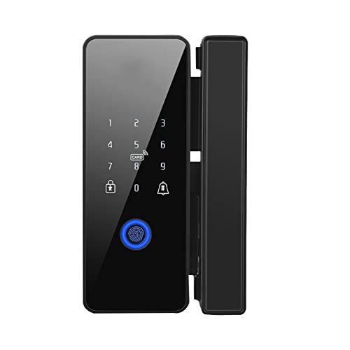 Pesfehhy Cerradura de Puerta Inteligente una Prueba de Agua Tuya Wifi Cerradura de Llanta ElectróNica con Huella Digital para Puerta de Vidrio, Estilo 2