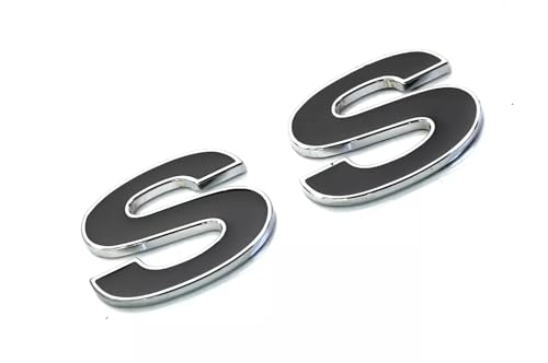 Image of Side Door Emblem 3D Badge Nameplate Letter Sticker 12369966R Fit for 1996-2002 SS 2pcs (Silver Black)
