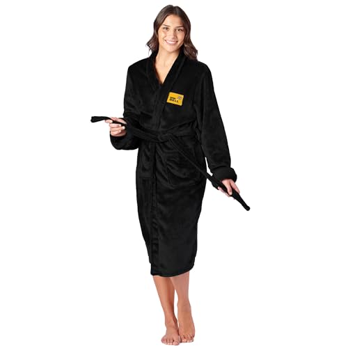 Northwest NASCAR Christopher Bell Stacked Signature Silk Touch Bathrobe Officially Licensed Fan Robe Ultra-Soft Plush Polyester Lounge Wear with Shawl Collar Belt & Pockets Unisex Small/Medium