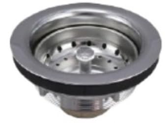 Crépine double avec panier 4 dents CSB461 évier laiton chromé