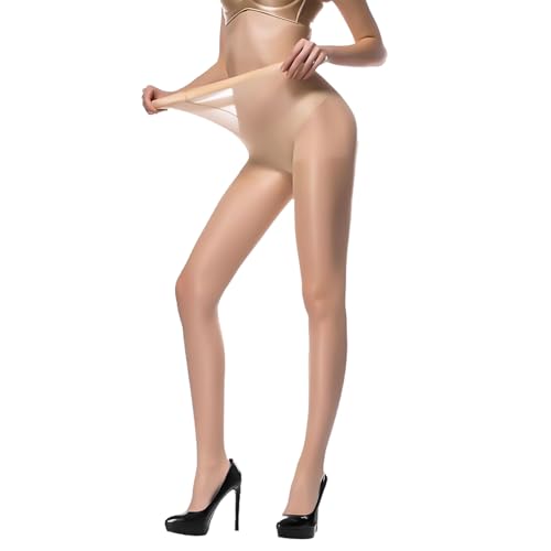 Large Size 40D Women's Sheer Tights, High Waist Pantyhose for Women, Anti-Snagging Stockings (1 Pair)