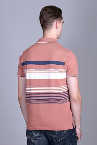 Image of SANE ORIGINALS T-Shirt for Men with Pocket || Textured Striped Polo for Men