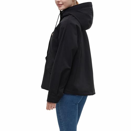 Rokka&Rolla Women's Hooded Rain Jacket Utility Parka3