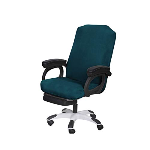 Image of SARAFLORA Office Chair Covers - Large, Sapphire - Removable Computer Chair Covers with Zipper for Universal Rotating Chairs Desk Chairs Cover High Back Chair Seat Washable Protector for Pet