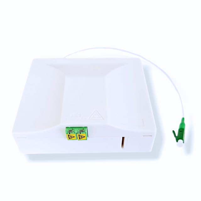 CONBIC® FTTH ZIEHBOX - Glasfaserkabel vorkonfektioniert in Anschlussdose, LC/APC 8°, transparent, OS2 Patchkabel, 0.9mm Durchmesser, 9/125μm, FTTH Lichtwellenleiter, G.657.B3. (25m)