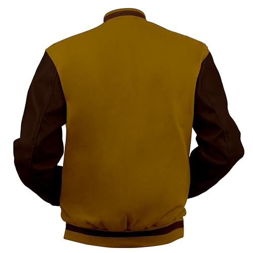 Image of Baseball Wool Letterman Varsity Faux Leather Sleeve For Men | Wool Varsity Bomber Jacket