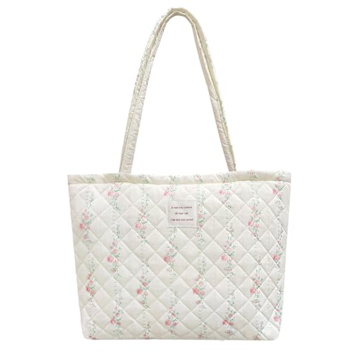 Image of Sunwel Fashion Top Zipper Floral Quilted Bag Small Tote Bag for Women
