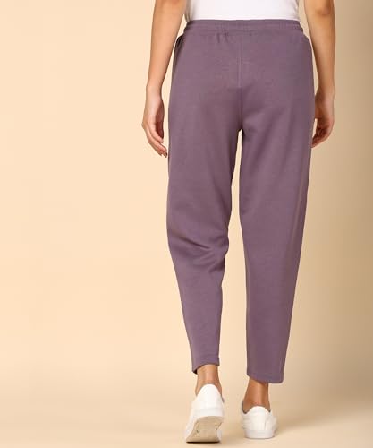 Image of Alan Jones Clothing Women's Comfort Fit Mid Rise Solid Cotton Joggers Track Pant