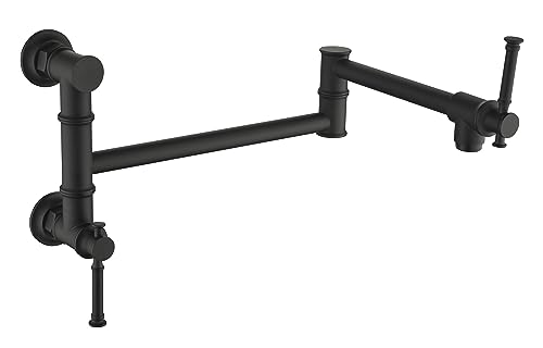 Robinet de cuisine mural avec bras pliable double attache en laiton moderne