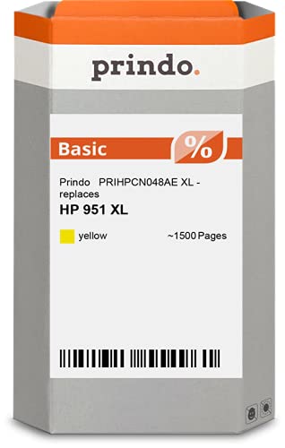 Prindo HP 951 XL (CN048AE) Gelb Tintenpatrone - Alternative Druckerpatronen - Druckerzubehör geeignet für Verschiedene HP Drucker