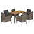 YITHOPI 7 Piece Patio Dining Set with Cushions Gray Poly Rattan Versatile Lounge Furniture Outdoor Lounge Set Patio Furniture Sets Balcony Furniture Sets for patios, Gardens, Decks