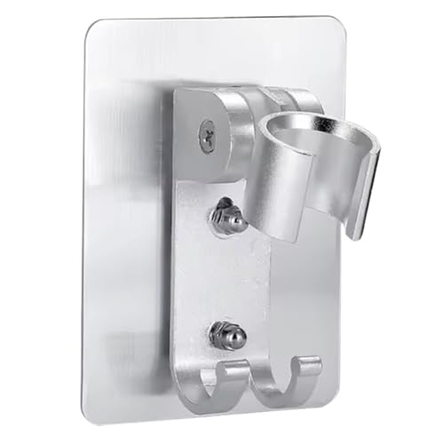 Cabezal de Ducha Rectangular Tipo Lluvia, Gran caudal, Plateado, 3 Modos, Alta presión, Ahorro de Agua, Mezclador, Accesorio de baño (Soporte Plateado)