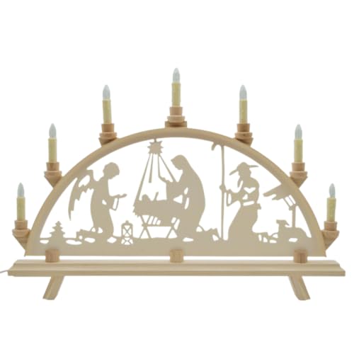 Erzwelt - Lichterbogen DBR55 – Schwibbogen aus Holz – Leuchtbogen...