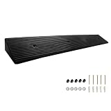 GANSNAY 1.6' Rise Threshold Ramp, Longer Ramp with Pre-Set Holes& Plugs, Solid Rubber 8,000lbs Capacity, Non-Slip& Cuttable Ramp for Doorways, Driveways, Warehouse, Patio, Shed- 1.6' Rise(39.3'×4.7')