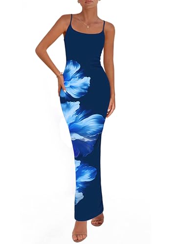 PRETTYGARDEN Womens Floral Maxi Dress Summer 2025 Sexy Spaghetti Strap Slip Bodycon Mesh Beach Vacation Dresses