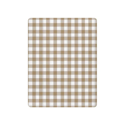 Image of Crib Sheet Breathable Soft Crib Mattress Sheet for Baby Toddler Boys Girls Fitted Crib Sheet Fit Standard Crib Mattress 39 x 27 Inch Brown Gingham Checkered