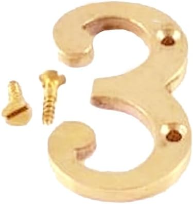 Brass House Hotel Door Alphabet Number Letters Personalized Headings and Home Decor Projects With 2 Screw 100 mm (4 inch) "3"