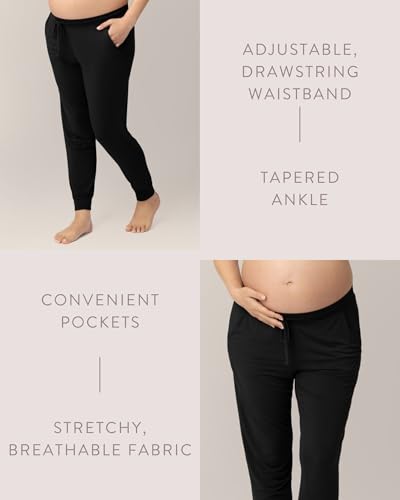Image of Kindred Bravely Everyday Maternity Lounge Jogger Pants for Postpartum | Soft stretchy sweatpants with pockets and adjustable waistband. Breathable lightweight bottoms with relaxed fit for pregnancy