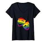 LGBT Queer Schauspieler Schauspielerin Theater Regenbogen T-Shirt mit V-Ausschnitt