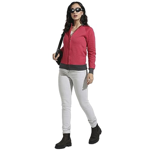 Image of Campus Sutra Women Cotton Regular Fit Hooded Sweatshirt