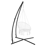UNDUSLUY Hanging Hammock Chair Stand, Solid Steel Heavy Duty C-Stand, Swing Chair Stand for Indoor/Outdoor, 220lbs Capacity, Hammock Chair Stand Only