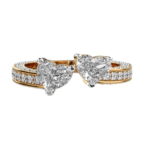 Bague d'éternité moissanite argent 925 plaqué or véritable WWJR_0492