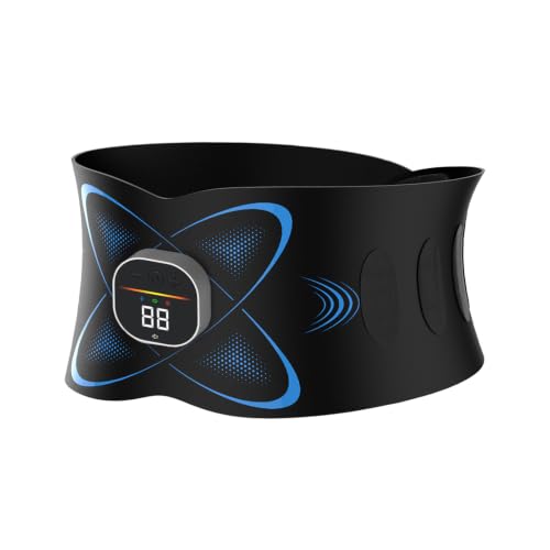 Ab Stimulator Muscle Toner Abs Stimulator Abdominal Massage Belt with Heating for Lose Belly Fat & Cellulite Melting & Stomach Smooth & Firming Lower Back Massager for Pain Relief Women Men Gifts