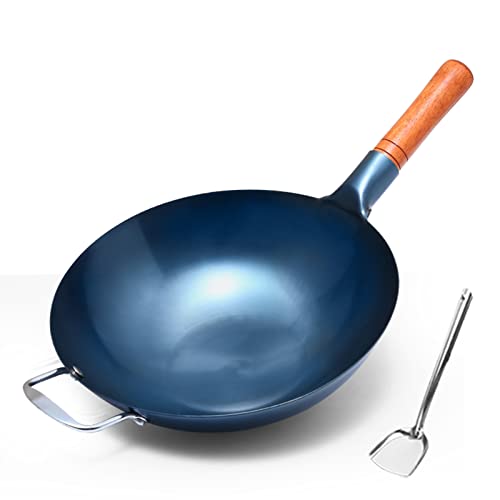 Wok de hierro fundido con fondo redondo 34 cm