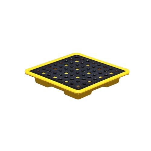 Rygcrud Mini Spill Containment Platform, labs desk Containment Tray, Oil Drum Stackable Capacity Grating Pallet for Industrial(4 L/33X33X5.8 CM)