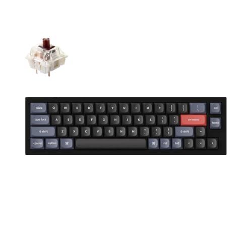 Keychron (�L�[�N����) Q9 52�L�[ 40% ���C�A�E�g�M���I���J�j�J���L�[�{�[�h (�L��) ? QMK/Launcher �v���O���}�u�����C���[ Mac/Windows�p �z�b�g�X���b�v�\ Gateron G Pro �u���E���X�C�b�` �A��