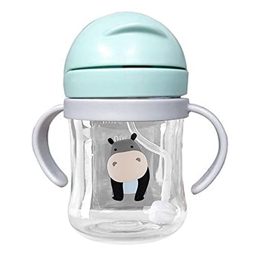 Surmorストローマグ 漏れないカップ 赤ちゃんの水筒 キッズストローカップ どんな角度からでも飲めるカップ 水分補給 軽く お出かけに便利 公園 出産 お祝いプレゼント 育児 (グリーン)