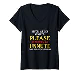Femme Les réunions à distance GGT vous déconnectent avant de parler T-Shirt avec Col en V