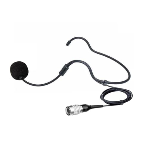 Replacement Headset Headworn Microphone forAudio-Technica ATW-T51 Transmitter Wireless Belt Pack Wireless Microphone, 4-Pin Hirose (HRS) Female Connector, Cardioid Condenser, Black