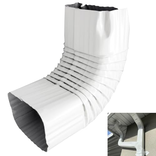 3x4 Downspout Gutter Elbow Style A 90 Degree Positive Elbow Connector Easy to Install for Home Roofing Drainage (White)