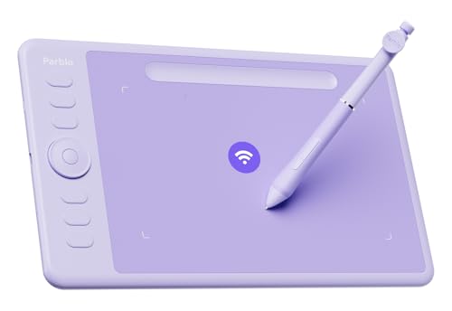 Image of Parblo Intangbo SW Wireless Drawing Tablet,7x4 inch,6 Customized Keys, Digital Graphics Tablets with 16384 Pressure Levels, S01 Battery-Free Stylus Compatible with Windows /Mac /Android-Purple
