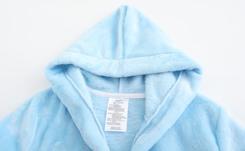 Image of Girls Soft Fleece Robes Plush Hooded Bathrobes Sleepwear for Kids 2-16 Years