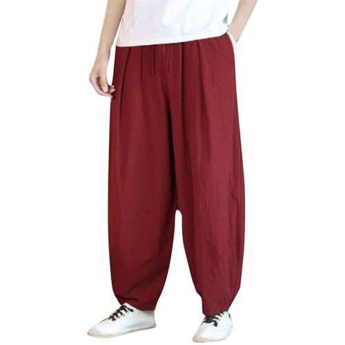 Pantalon d'été en lin pour homme idéal pour les loisirs en plein air