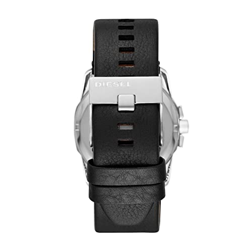 Diesel Men's 45Mm Master Chief Quartz Stainless Steel And Leather Watch & Bracelet Gift Set, Color: Silver, Black (Model: Dz1907) #TOP2