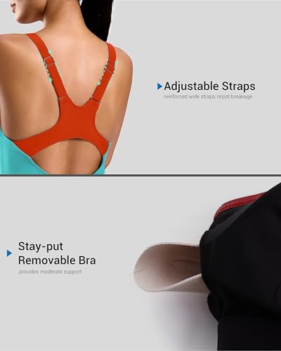 Image of G Gradual Women's Athletic One Piece Swimsuit with Adjustable Straps Competitive Racerback Modest Bathing Suit for Women