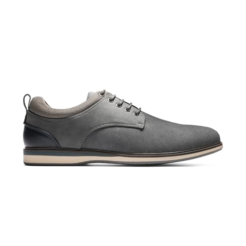 Image of Bruno Marc Men's Dress Shoes Casual Business Oxford | Scaled Synthetic Upper, Soft Removable Footbed, Lace-up Secure Fit, Flexible Outsole for Daily Work & Casual Wear